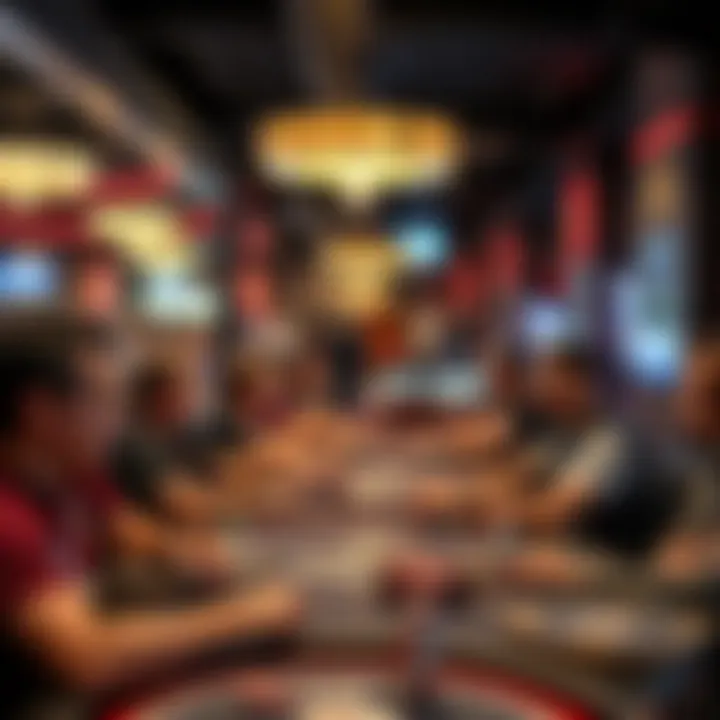 An overview of a community gathering in a poker venue, illustrating the camaraderie among local poker enthusiasts