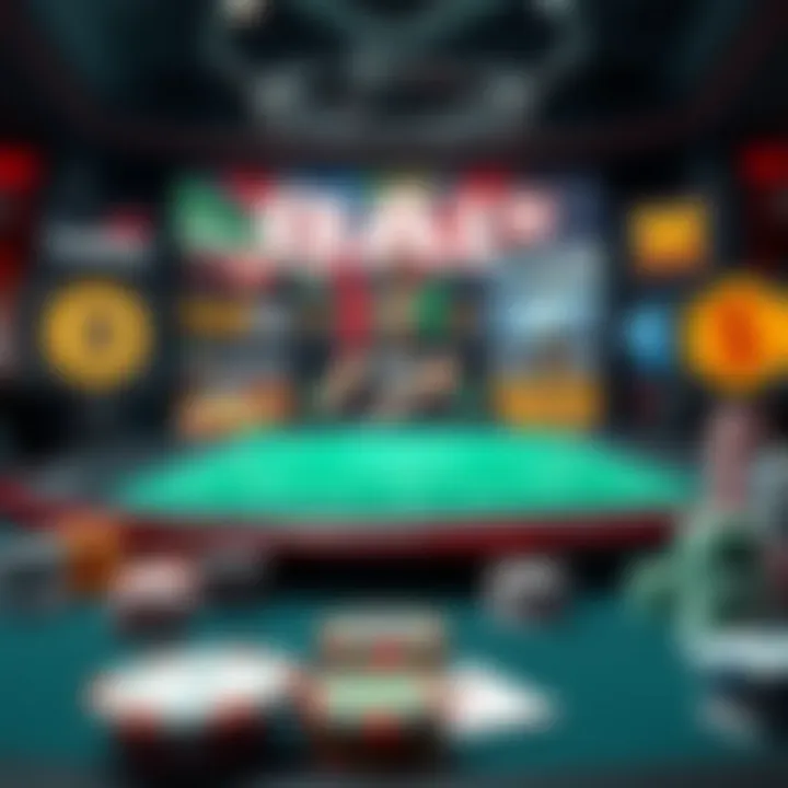 A dynamic montage of various popular gaming platforms for real money.