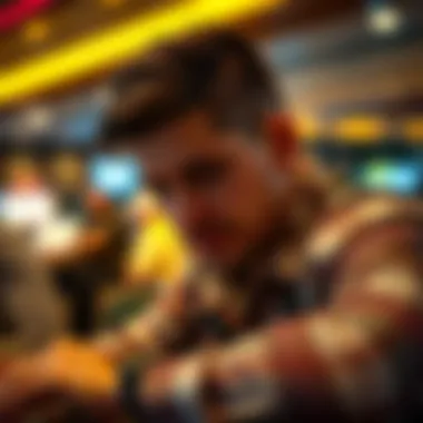 A close-up of a player immersed in a strategic money-making game.