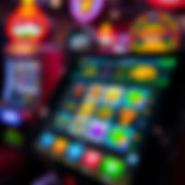 A vibrant display of various slot machines on a mobile device screen