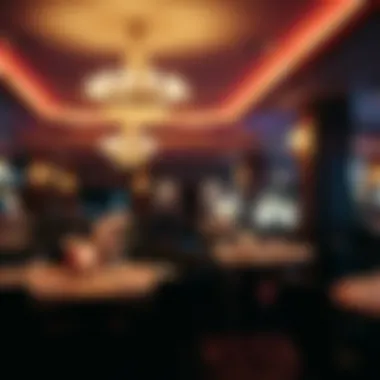 Elegant dining area with ambient lighting and stylish decor