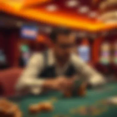 A strategic player analyzing their bankroll at a casino