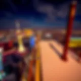 Bungee jumping platform at Stratosphere Tower with stunning Las Vegas skyline