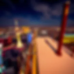 Bungee jumping platform at Stratosphere Tower with stunning Las Vegas skyline