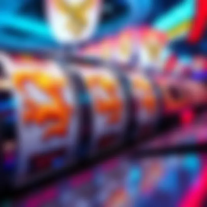 A close-up view of the spinning reels showcasing dragon symbols and bonus features