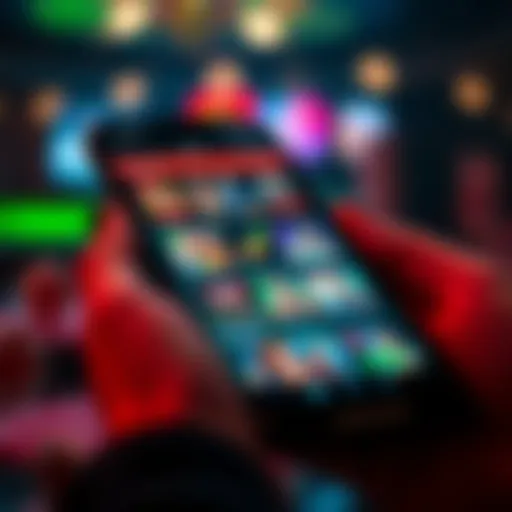 Mobile device displaying various betting apps