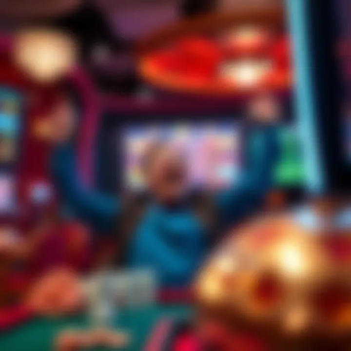 Player celebrating a big win at an online casino