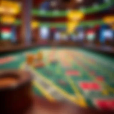 Craps table layout showcasing various betting options