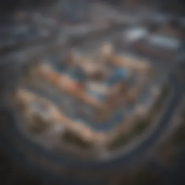 Aerial view of the casino and surrounding area