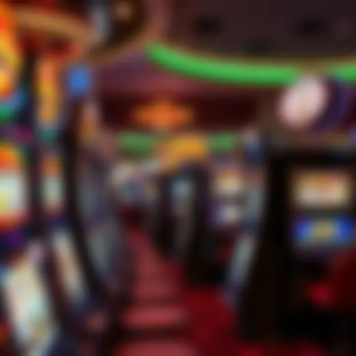 Casino interior showcasing various slot machines including 'Catch the Big One'