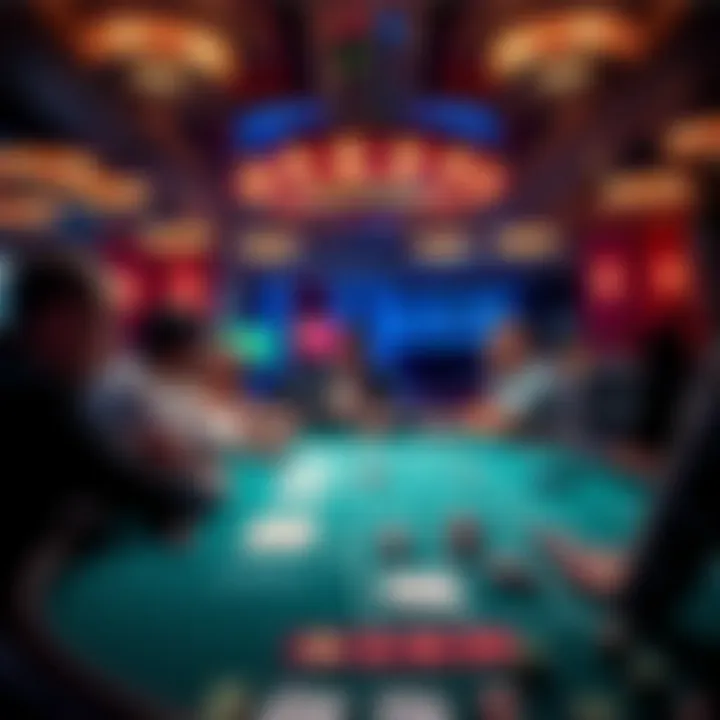 Thrilling Gaming Experience High-stakes gaming table surrounded by excitement