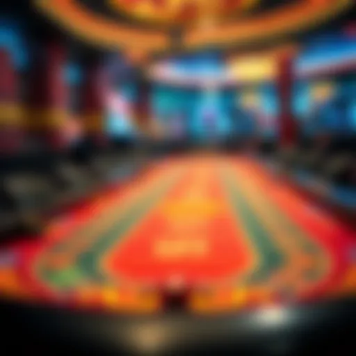 An intricate design of a casino game table showcasing vibrant colors and symbols