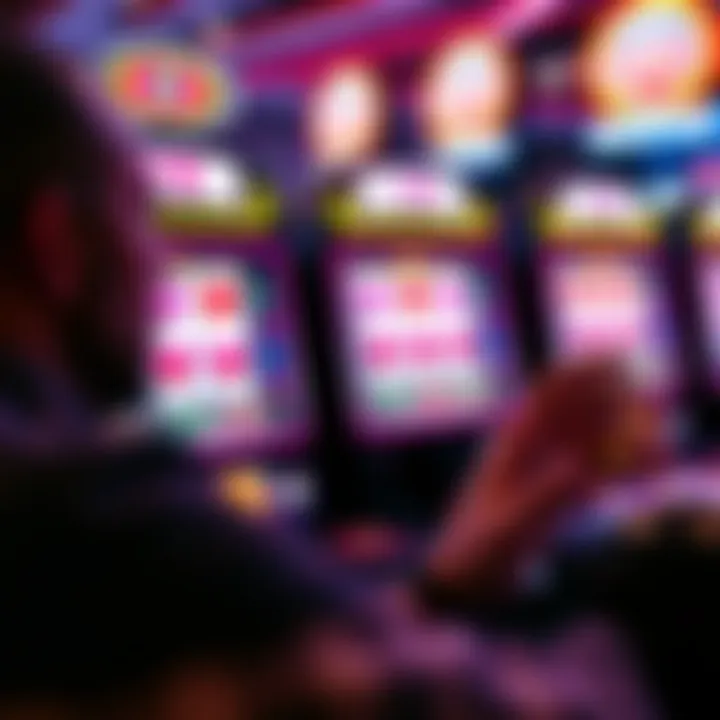 Player interacting with an online hearts slot game on a digital device