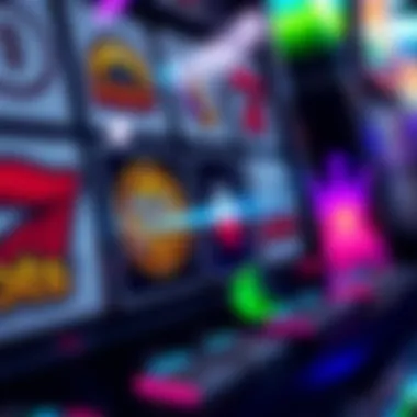 Close-up view of a slot machine interface with icons