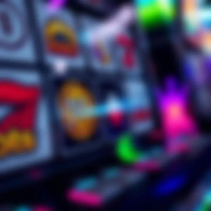 Close-up view of a slot machine interface with icons