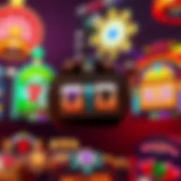 Vibrant illustration of various free online slot games