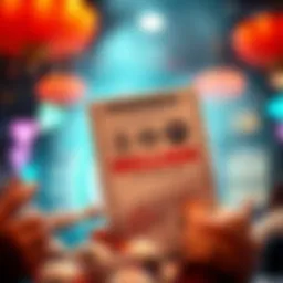 A visual representation of a lottery ticket with a backdrop of excitement.
