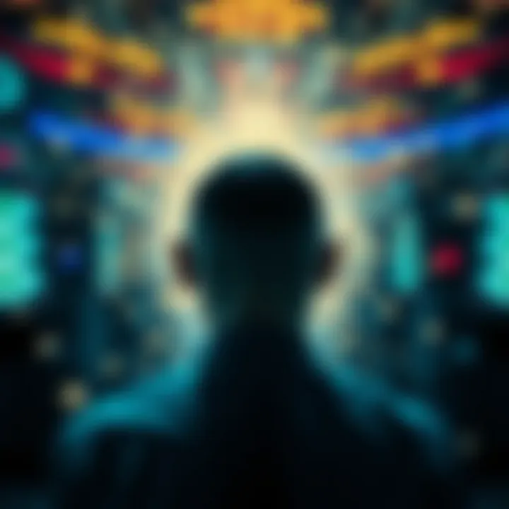 An abstract depiction of the psychological effects of winning a lottery.