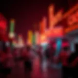 A vibrant nightlife scene in the Las Vegas Red Light District