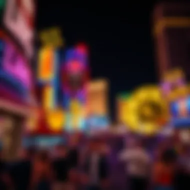 Nightlife Experience at the LINQ Exciting nightlife scene with illuminated surroundings
