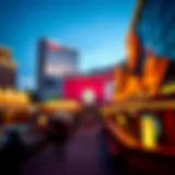 Vibrant atmosphere of the LINQ Promenade at dusk