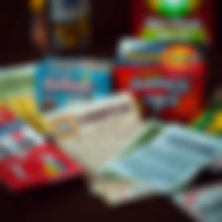 Various types of lottery tickets and scratch-offs