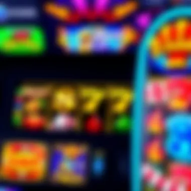 Vibrant online slot machine interface showcasing various themes and symbols