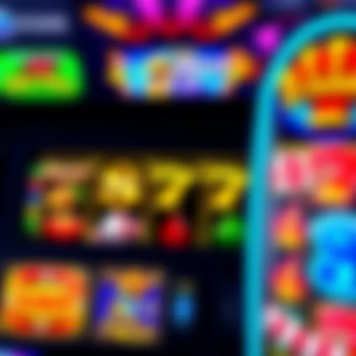 Vibrant online slot machine interface showcasing various themes and symbols