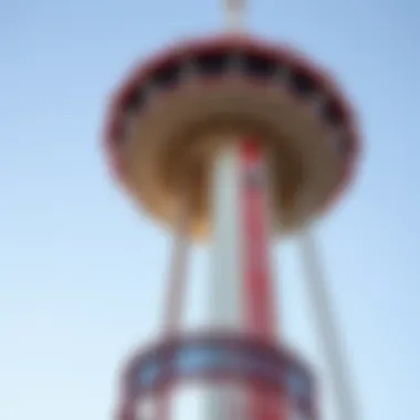 Engineering marvel of the free fall attraction during daylight