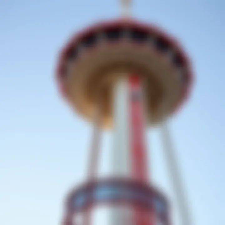 Engineering marvel of the free fall attraction during daylight