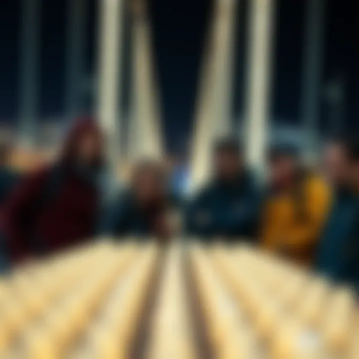 Thrill-seekers preparing for the free fall experience at the Stratosphere