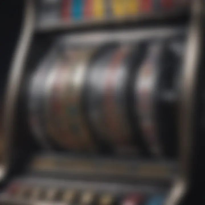 Close-up of the unique features of the slot machine