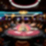 Virtual poker table showcasing an online game environment