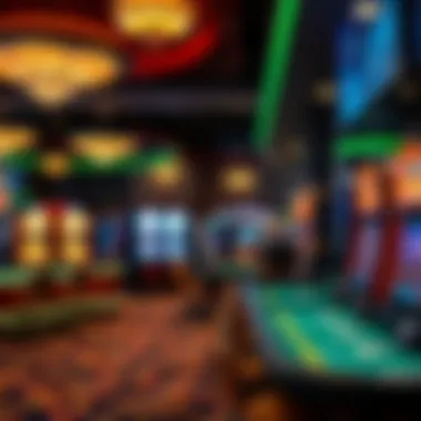 An engaging gaming floor with various gaming tables and slot machines, illustrating the diversity of gaming options.