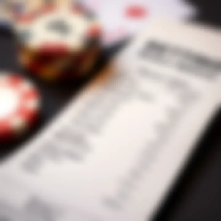 A detailed close-up of a betting slip showcasing various wager types