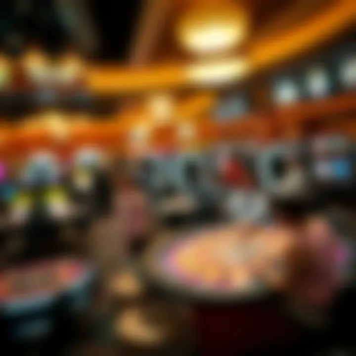 A panoramic view of the casino gaming floor buzzing with activity