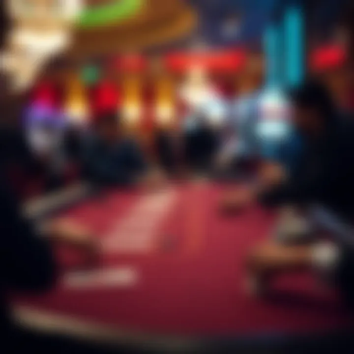 A classic blackjack table during an engaging game