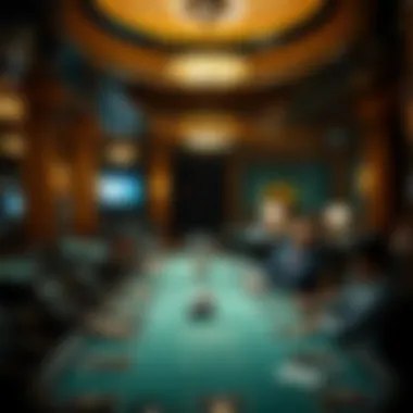 An intricately designed poker room inviting players