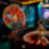 Virtual roulette wheel interface showcasing various options