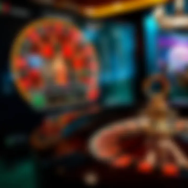 Virtual roulette wheel interface showcasing various options