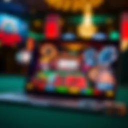 Virtual casino experience on a laptop screen