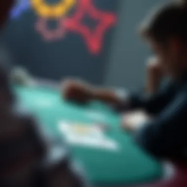 An abstract representation of the psychology behind betting behavior in poker.