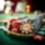 Exquisite poker chip set displayed elegantly