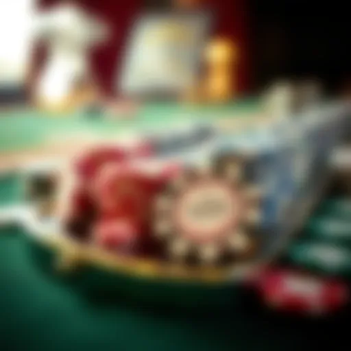 Exquisite poker chip set displayed elegantly