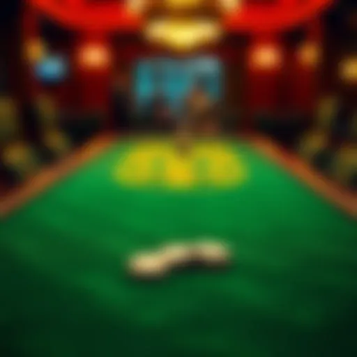 Luxurious green felt tablecloth on a poker table