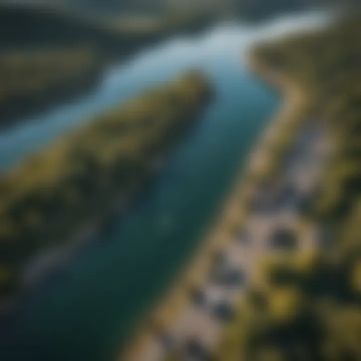 Aerial view of Gun Lake showcasing its scenic beauty