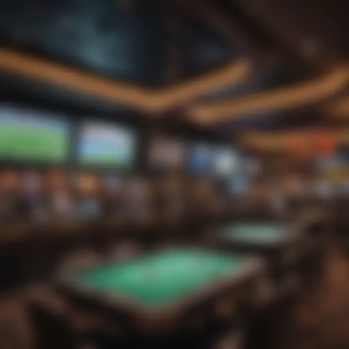 An engaging sports betting area filled with screens and excited patrons