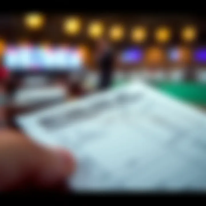 A betting slip filled out for a horse racing event