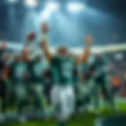 New York Jets team celebrating a touchdown