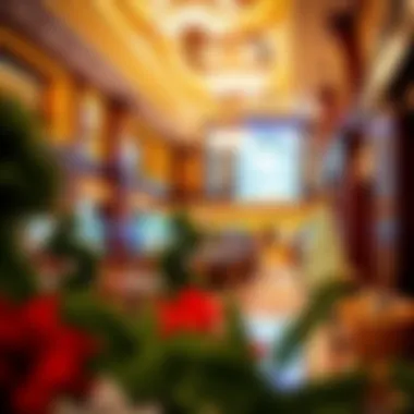 Seasonal decorations in a Las Vegas hotel lobby